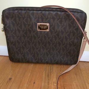 Brown Michael Kors Laptop Case